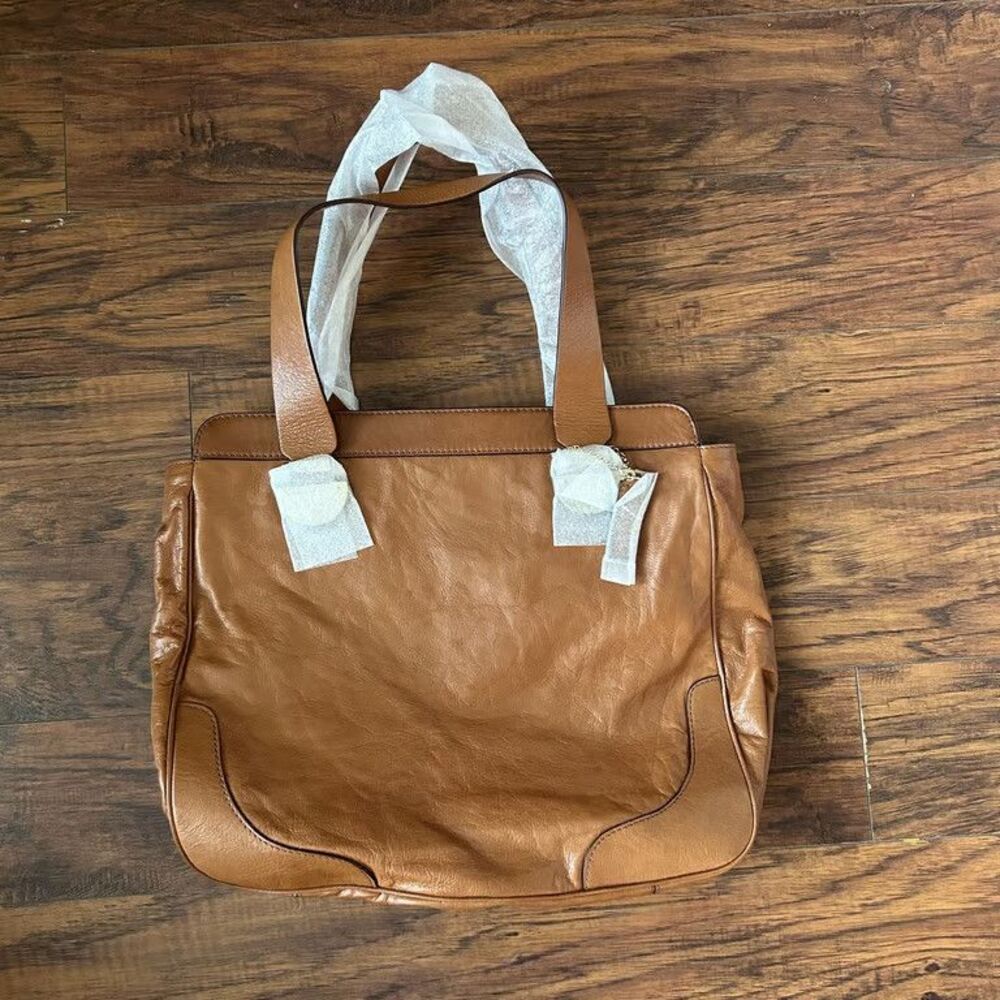 Cole Haan Kendra Tote Perry Street Leather Shoulder Bag Woodbury Brown NWT New